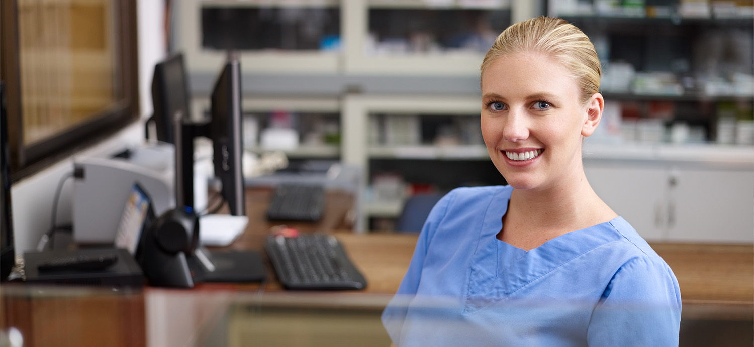 A YourTown Health receptionist